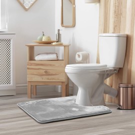 Clara Clark Bathroom Rugs, Velvet Memory Foam Bath Mat, Non-Slip, Machine Washable Bath Rugs - Dries Quickly, Ultra Soft Plush Bath Mats for Bathroom, 20 x 24, Silver