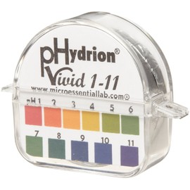 Micro Essential Lab 159 Polystyrene Hydrion Vivid Wide Range pH Test Paper Dispenser, 1 - 11 pH, Double Roll