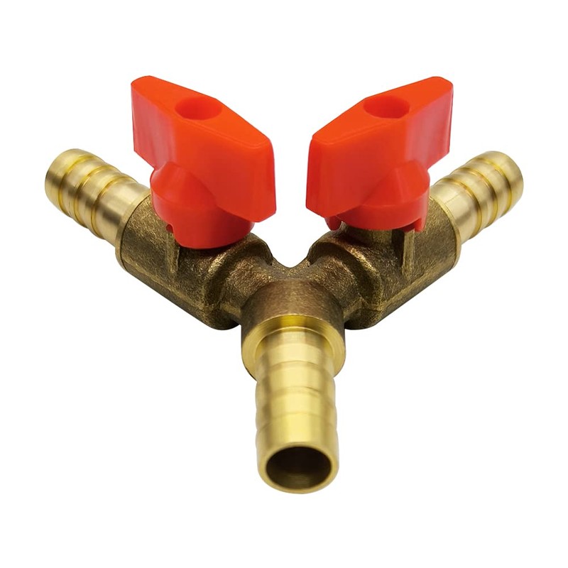 Hooshing 2PCS 3 Way Shut Off Ball Valve 3/8" Hose