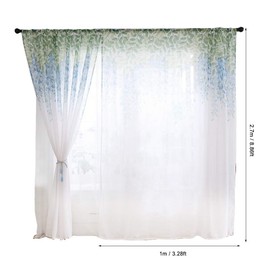 Wifehelper Cortina de poliéster Elegante Transpirable Durable Cortina de la Ventana cenefas Voile Dormitorio en casa Sala de Estar Oficina decoración necesaria(1#)