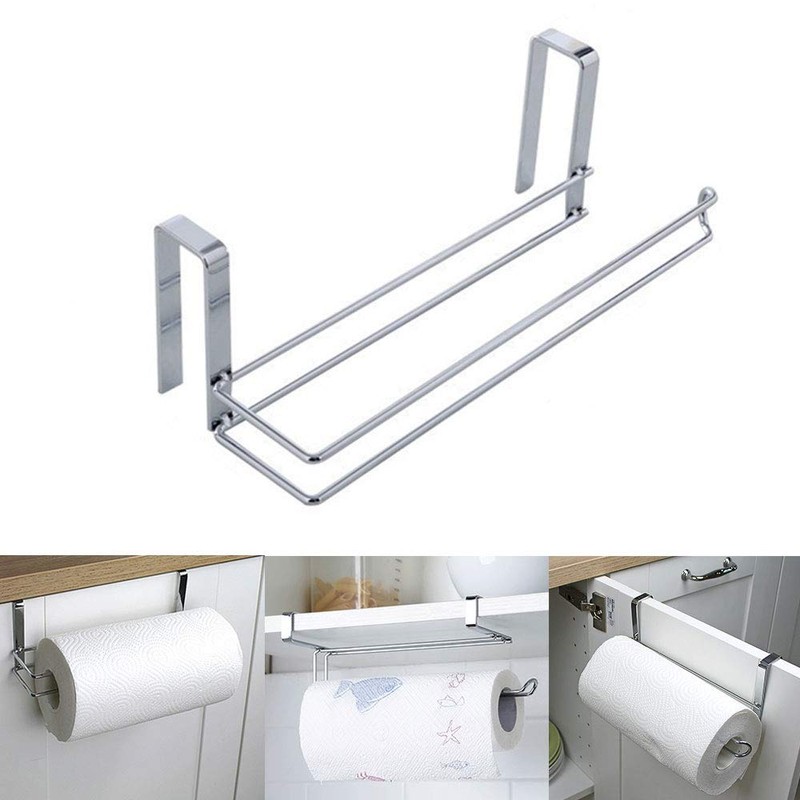 Paper Towel Holder for Cupboard Door Kitchen Roll Under Cabinet