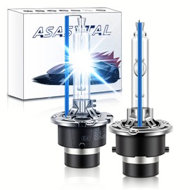 Asasytal D2S Xenon Bulbs, 35W 8000K Cool Blue Super Bright Bi-HID Conversion Kit Xenarc Headlight Retrofit Replacement for Xenon Outdoor Headlight Lamps, with Durable Metal Base, 1 Pair