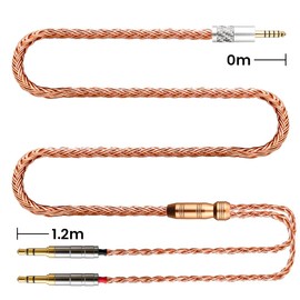 Tirstrup Replacement Cable for Hifiman SUNDARA Ananda,Upgrade Cable for Hifiman HE4XX/HE-400i/HE560/HE-350/HE1000 Headphone 4.4mm to Dual 3.5mm (Copper, 4.4mm)