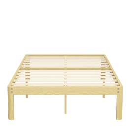 BOSRII Serenity Series Pine Grain King Size Bed Frame, Thickened and Reinforced Heavy Duty Steel Structure with 4500 LBS Support,14 Inches High No Box Spring Needed, Easy Assembly