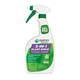 Earth's Ally 3-in-1 Insecticide, Miticide, Fungicide for Plants - Copper Fungicide Spray Alternative - Insect Repellent & Pest Control for Indoor Outdoor Organic Gardening - 32 Oz RTU