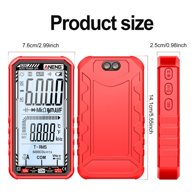 Digital Multimeter Tester, Smart Multimeter with Auto Ranging Digital Voltmeter