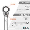 HB 7-Piece 90-Tooth & 120-Tooth Non-Slip Reversible Ratchet Wrench Set