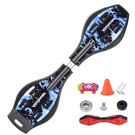 Rip Stick Skateboard, Compact and Lightweight Ripstick Deluxe Junior Caster Board in Amazing 13 Color, with Illuminating Wheels and 360 Degree Casters for More Excitement and Fun for Kids Adults (F)