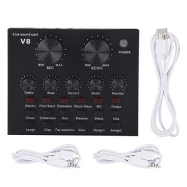 V8 Multifunctional Live Sound Card Intelligent Volume Adjustable Multiple Funny Sound Effect