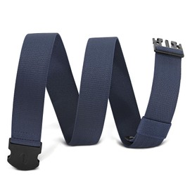 WHIPPY Mens Elastic Stretch Belt Unisex Adventure Web Belt for Women Men with Non-Metal Buckle Adjustable Belts,Navy Blue,Fit Waist Size Upto 43"