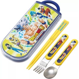 Skater Dragon Ball Super Fork Spoon Chopstick Set Lunch Travel Bento | US Seller
