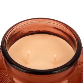 Clementine & Mango Embossed Candle Jar (18 oz) - Delightful Aroma of Mango, Papaya, and Pineapple Citrus - Large Dual Wick Embossed Glass Jar Candle for Relaxing - Scented Candle Gift for Women