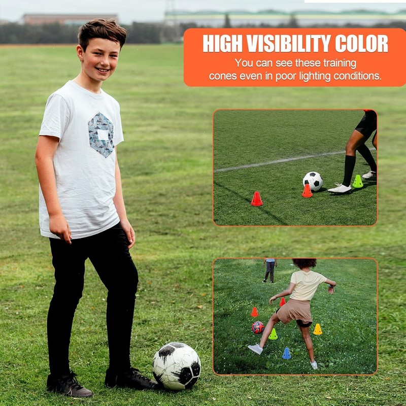 Training Field Marker Plastic Cones, 20Pcs Plastic Sports Cone Training