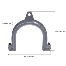 MECCANIXITY Universal U-Shape Washer Drain Hose Hook Drain Hose Guide Gray for Washing Machine Pack of 2