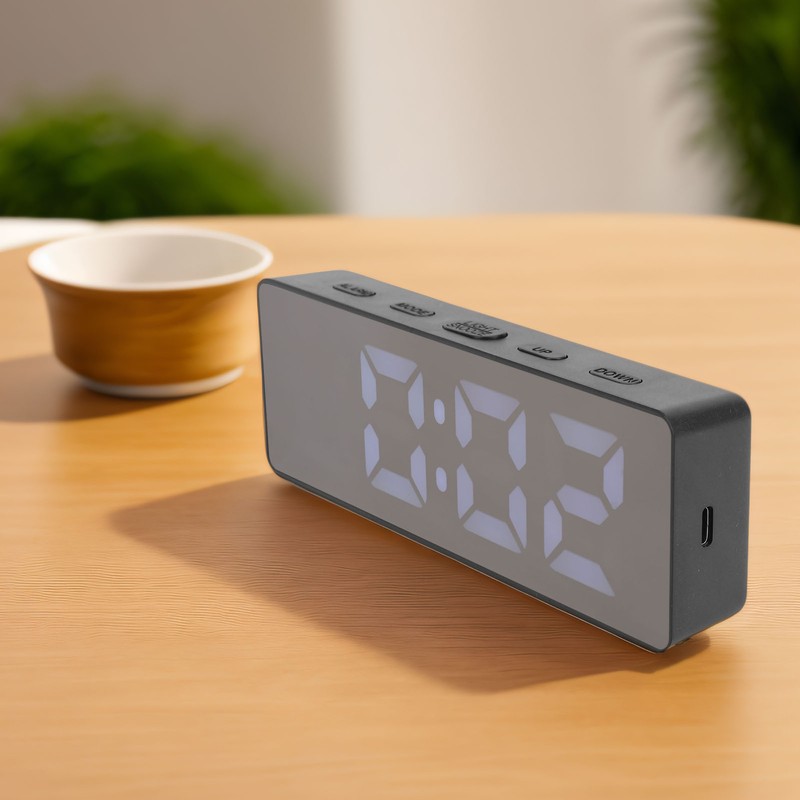 LED Digital Alarm Clock Time Date Temperature Display Stylish Look