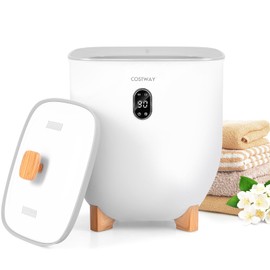 COSTWAY Towel Warmer for Bathroom, 25L Towel Heater with 2 Fragrant Disc Holders, Blanket Warmer with 4-Level Timer, Auto Shut Off, Fits Two Oversized 45" x 70" Towels, Bathrobes & PJ's