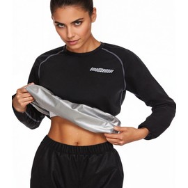 LAZAWG Sweat Jackets Women Effect Training Fitness Slimming Sweat Sauna Suit Womens Sauna Top Exercise Gym Running