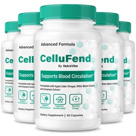 (5 Pack) CelluFend – Premium Cellu Fend Formula with Natural Ingredients to Help Sustain Stable Levels, Balance & Circulatory Wellness, Clean Easy-to-Swallow Pills, Just Take 2 Daily (300 Capsules)