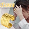 Oidea Gold Chunky Rings for Women: Minimalist Sun Rays Pattern