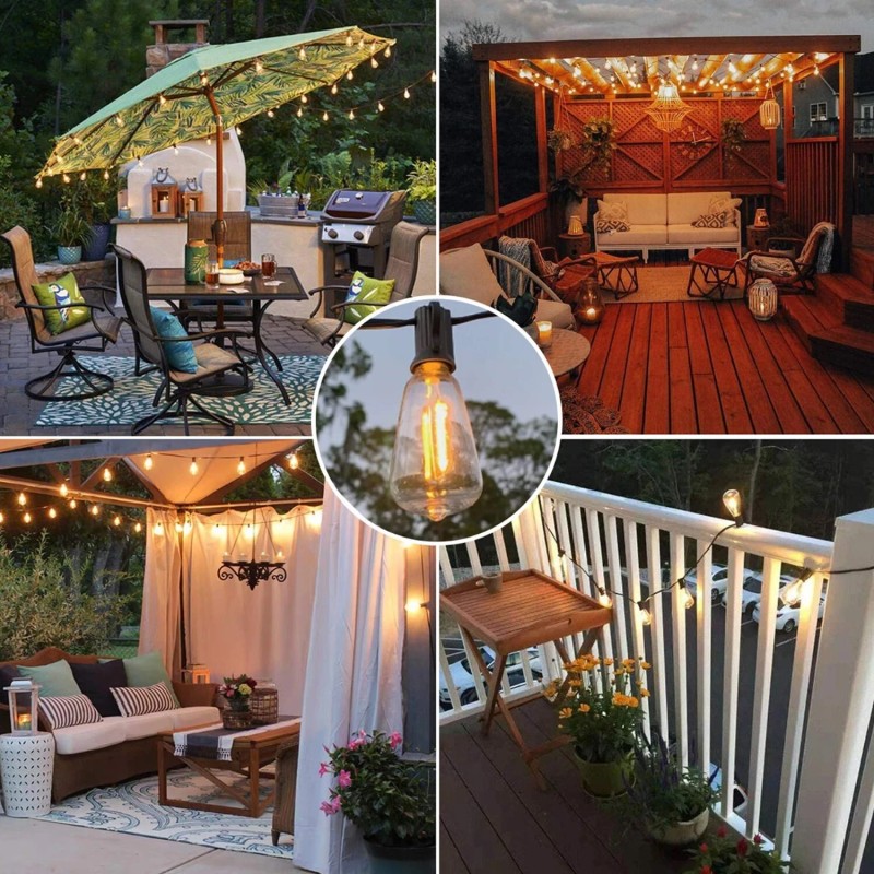 WYZM Dimmable LED String Lights with Shatterproof Bulbs for Outdoor