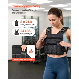 24-40 Lbs Adjustable X Shape Body Weight Vest Set Comfortable 8 Weight Packs Reflective Stripe for Men for 10kg 30kg TrainingDefault: Default