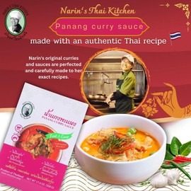 Narin's Thai Kitchen Panang Curry Sauce – Creamy Thai Panang Curry Base with Peanuts & Red Chili – Heat & Serve
