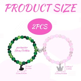 Friendship Bracelet,1 Pair Of Evil Bracelets,Crown Witch Wicked Hat Long Distance Bracelets,Wicked Gifts,Wicked Merchandise,Rhinestone Matching Bracelet for Dating, Anniversaries, Birthdays