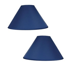 Pack of 2 - Empire Cotton Coolie Lamp Shades for Table Lamps and Pendant Ceiling Lights - 25cm Dia (Navy) (2, Navy Blue)