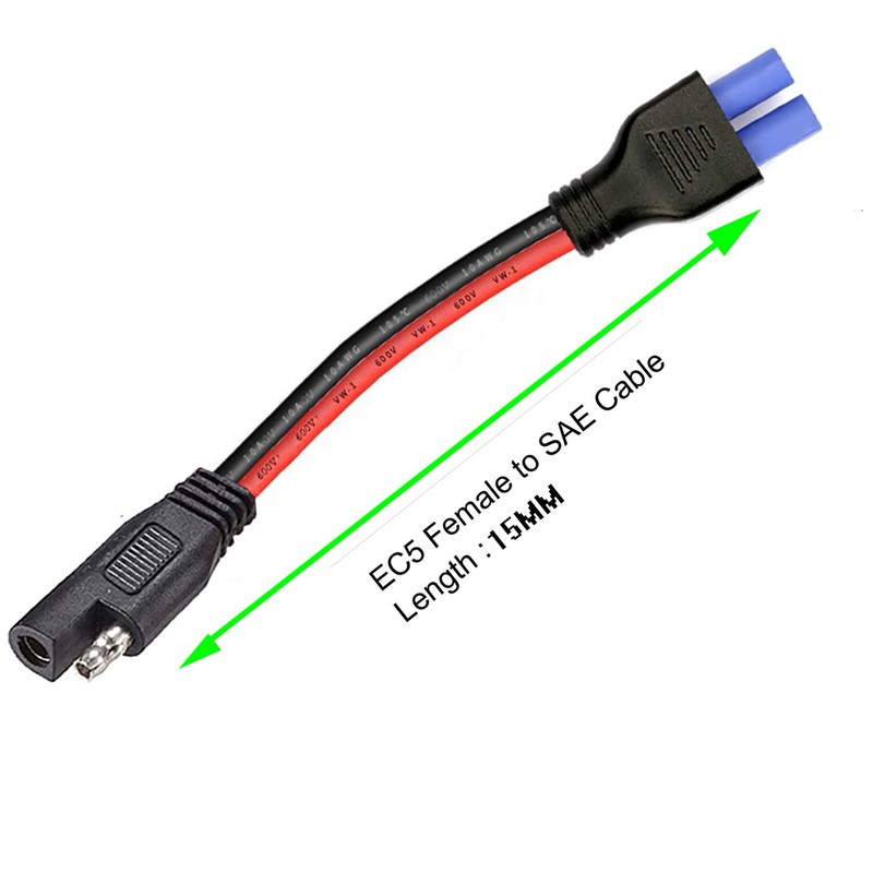 ZHOFONET 10AWG Ec5 Female to SAE Connector,2pack SAE to EC5