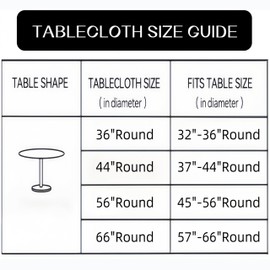 Round Vinyl Fitted Tablecloth with Flannel Backing Elastic Edge Design Table Cover Waterproof Oil-Proof PVC Table Cloth Stain-Resistant Best for 37"-44" Round