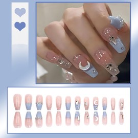 SensaBliss Nail Tips, Short Nail Supplies, Round Tip, Popular, Japanese Style, Stylish, Brides, Short, Glossy, False Nails, Pintment Pieces, Coming of Age of Age Ceremonies, School Entrance