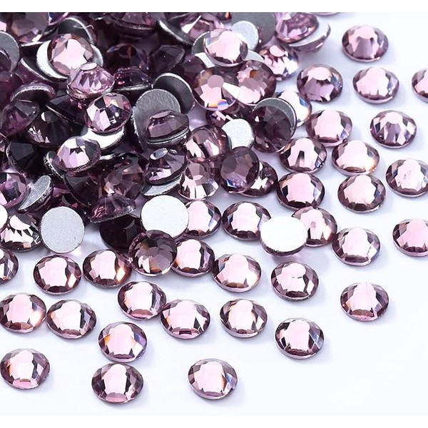 Light Amethyst Flatback Rhinestones, Glass Rhinestones for Nail Art and