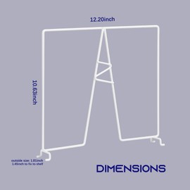 ziroland 8-Pack White Wire Shelf Dividers - Closet Shelf Organizer - Easy to Install Shelf Divider for Pantry/Garage and More - No Tool - PE Coating Steel - Suitable for 12inch Deep Wire Shelves