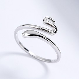 HinDaLi 925 Sterling Silver Snake Rings for Women Girls Ladies Open Adjustable Ring Women Rings Silver Thumb Ring Men Wrap Snake Stacking Animal Jewellery