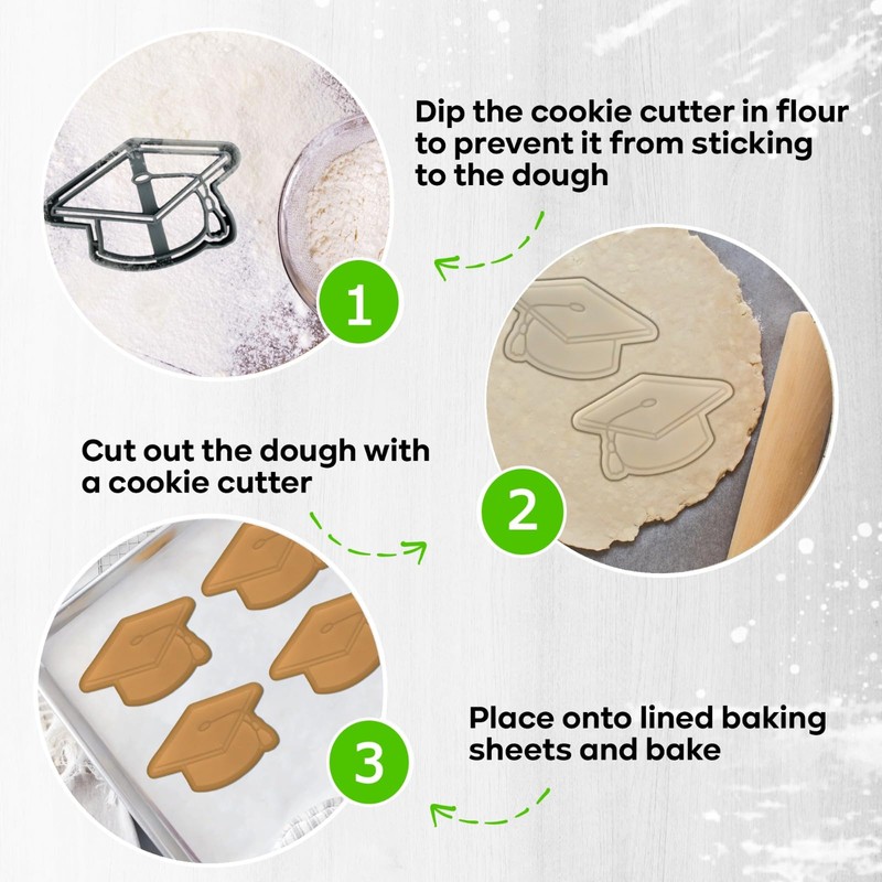 Moose Goods Graduation Cookie Cutters – 5-Pcs Cookie Cutter Set