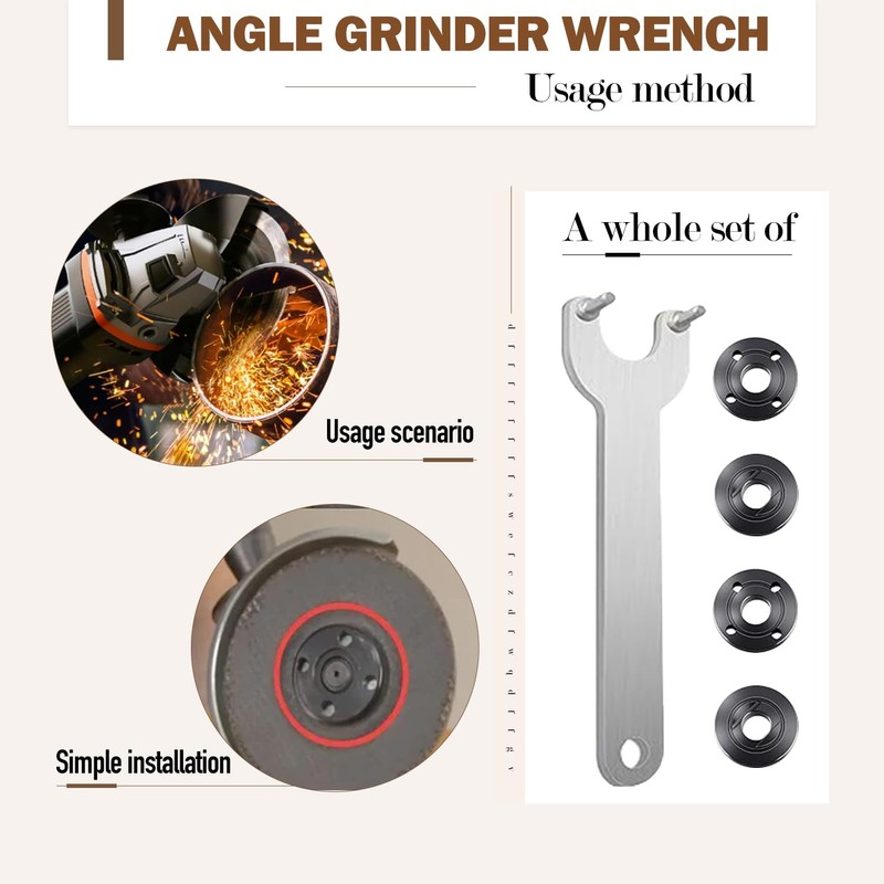 4.5" 5" 5/8-11 Angle Grinder Wrench Spanner Metal Lock Nut