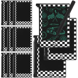 Nezyo 12 Pack Race Car Party Favors, Mini LCD Writing Tablet for Kids, 4.6 Inch Race Car Checked Board Drawing Tablet Erasable Reusable Electronic Drawing Pads for Racing Birthday Supplies