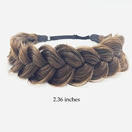 Synthetic Hair Braided Headband Classic Wide Strands Wedding Disorderly Fluffy Braids Wig Band Women Beauty Accessory