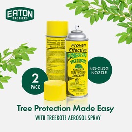 Treekote Tree Wound Dressing - 12OZ Aerosol Two Pack - Pruning Sealer Spray for Damaged Trees and Shrubs - Fast Acting Effective Tree Wound Sealer Spray - Prune Sealer Wound Repair for Bonsai Trees
