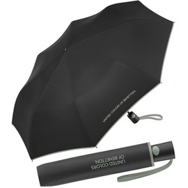 Benetton Mini AC Pocket Umbrella, Black-iceberg Green, Compact