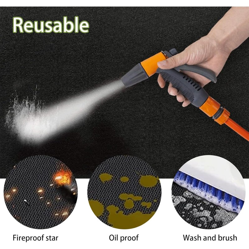 Fireproof Mat - 100 x 182 cm, Foldable Grill Mat,