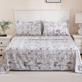 LONAVA Twin Sheet Set 3 Pieces,Z-Mosaic Abstract Ultra Soft & Breathable Microbifer Sheets, 1600 Thread Count Hotel Luxury Oeko-Tex Bed Sheets, 14-16 Inch Deep Pocket Durable Wrinkle Free Sheets