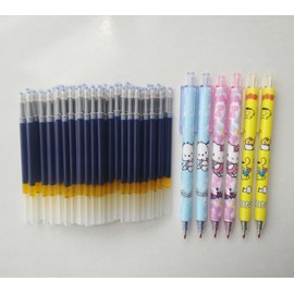 Twokiln Gel Ink Pen Refills Blue,80 Pcs Retractable Gel Ink Refills,0.5 mm Point Blue Ink,Used for Retractable Gel Pens,Send 6 Extra Pens,Smooth Writing.(Blue 80)