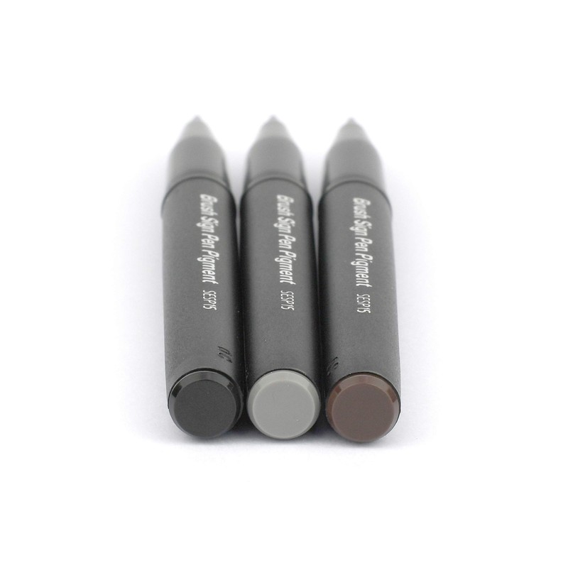 Pentel SESP15 Brush Sign Pen Pigment Fibre Tip Flexible Pigment