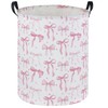 Pink Laundry Basket Bow Hamper for Nursery Hamper Cute Storage
