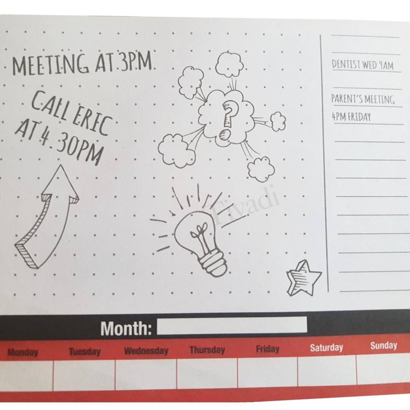 2x Mousemat Calendar Weekly Desk Planner Pad, 60 Sheets, Week-to-View