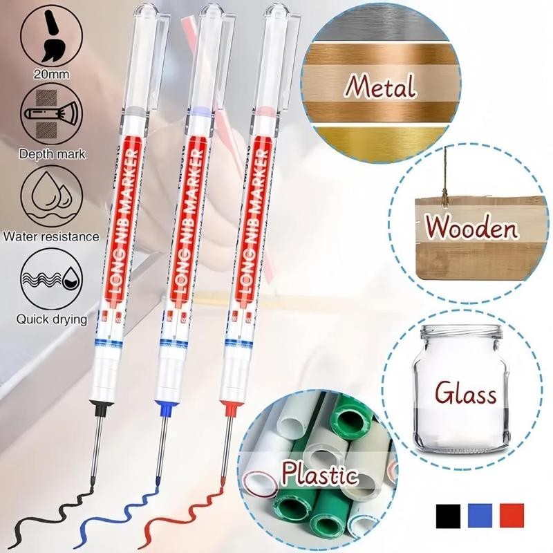 Long Marker Pen, 20pcs/set Waterproof Marker Pen, Multipurpose Deep Hole