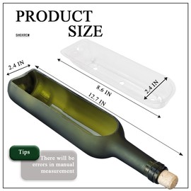 SHOXREM Wine Bottle Planter, Glass Pot with Drainage Device, Horizontal Vase for Succulent Cactus/Flower/Air Plant, Indoor Desktop Decor, without Plants and Base Green