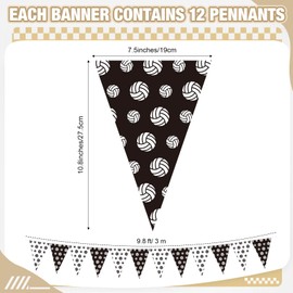 Jetec 5 Pcs 49 ft Volleyball Party Decorations Pennant Banner Theme Triangle Flags Garland Bunting Banner for Volleyball Fans Outdoor Indoor Home Sport Birthday Party Decorations Supplies
