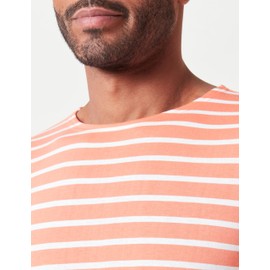 Armor Lux Men's Marinière Plozévet Héritage Homme Jumper, Coral E24/Milk, Coral E24/Milk